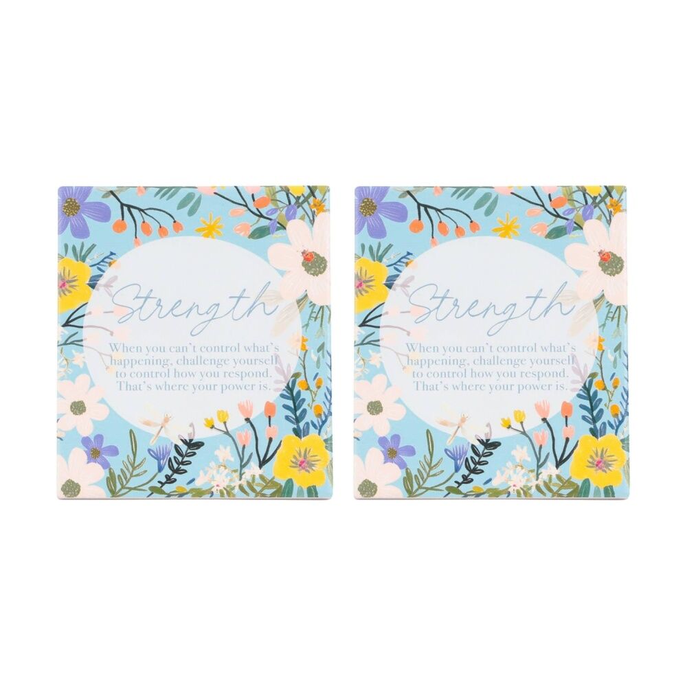 2PK Cottage Grove Strength Verse Ceramic Embossed Multi-Colour 12x14x1cm