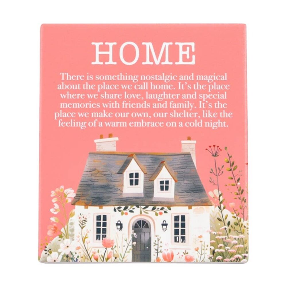 2PK Cottage Grove Home Verse Ceramic Embossed Pink White 12x14x1cm