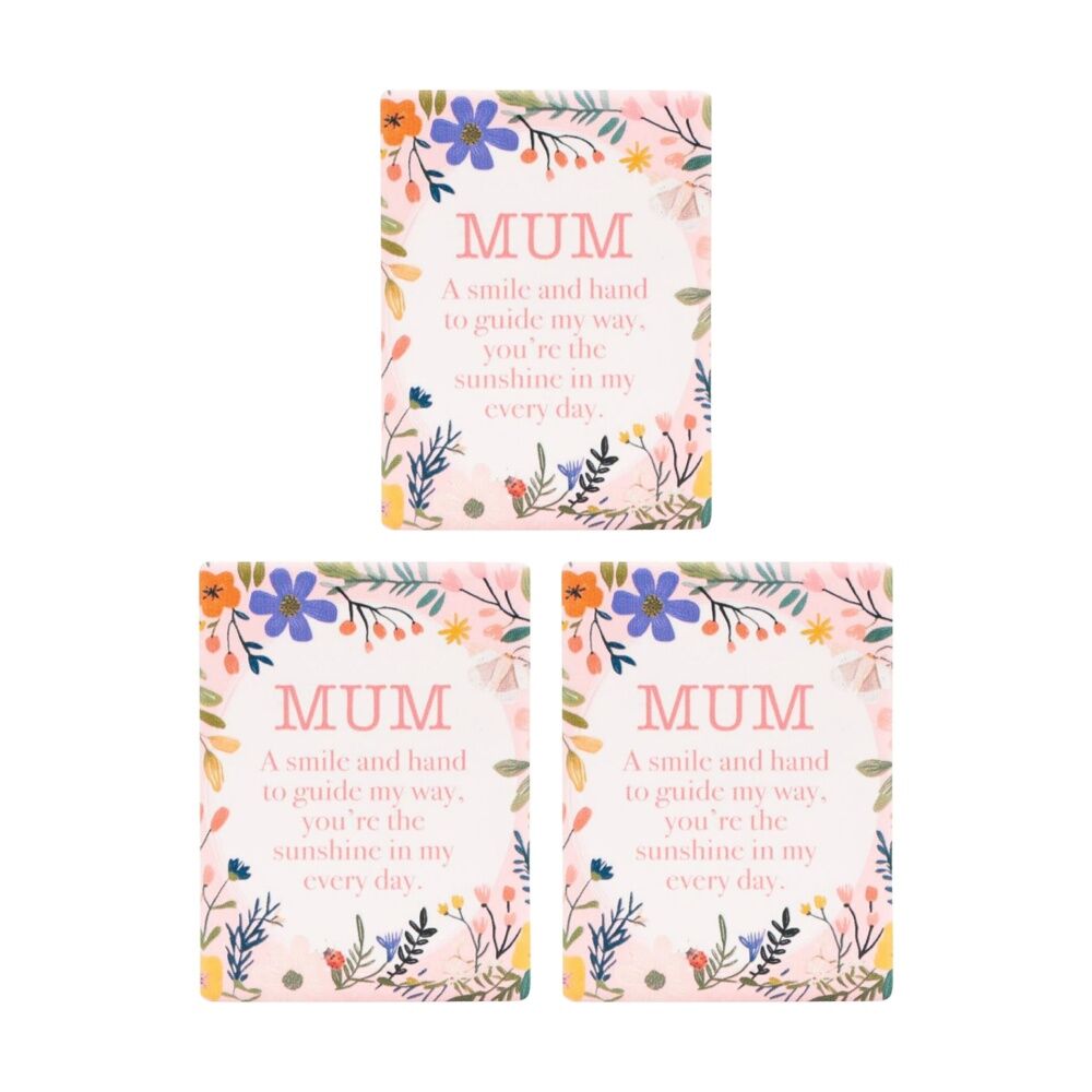 3PK Cottage Grove Mum Ceramic Magnet Embossed Design White Pink 6x8cm