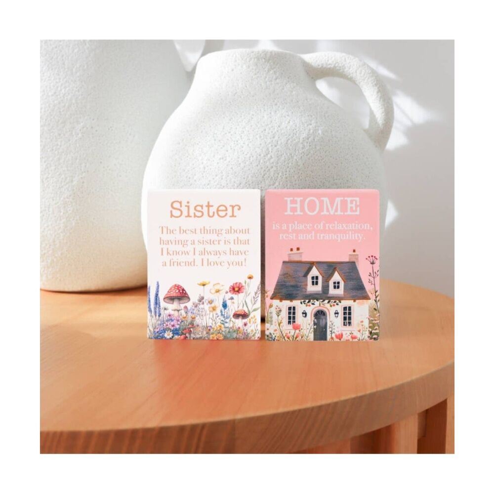 6PK Cottage Grove Sisters Ceramic Magnet Embossed Design Beige 6x8cm