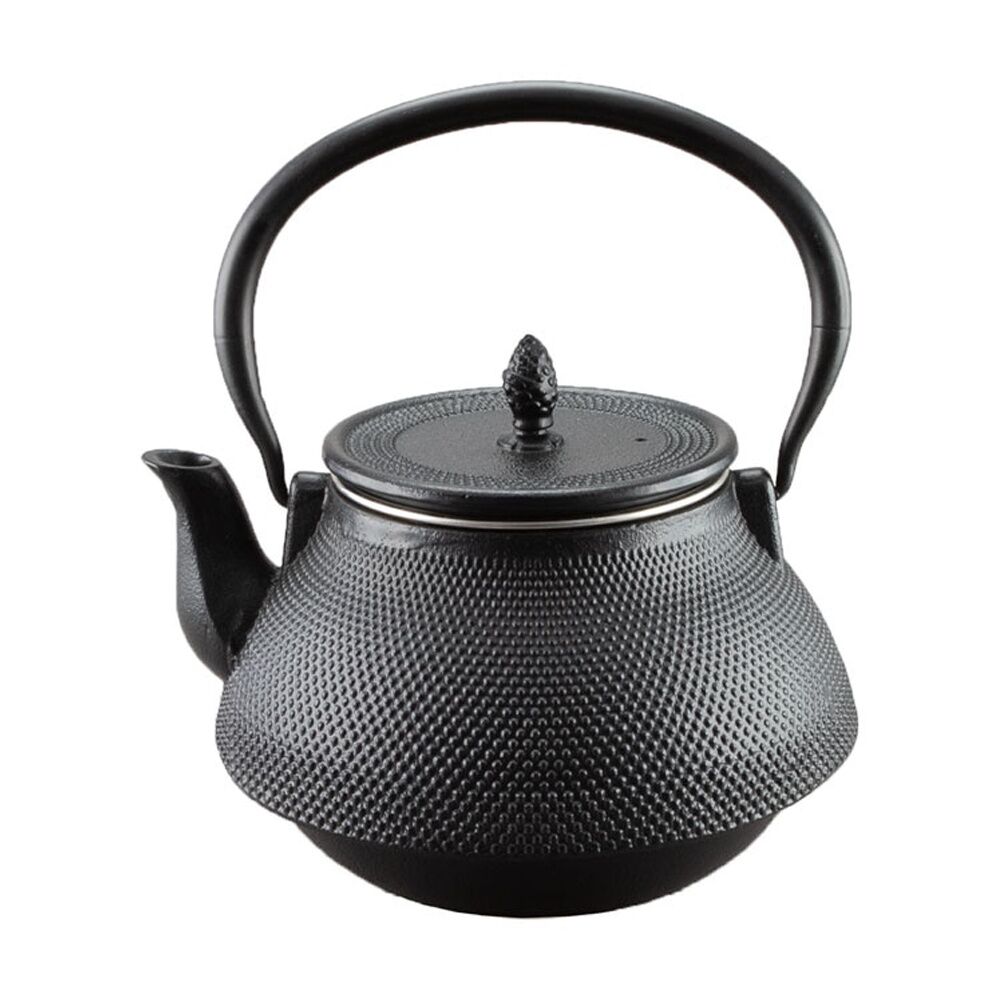 G&S Cast Iron Enamelled Durable Heat Retention Kitchen Kettle Black 20cm