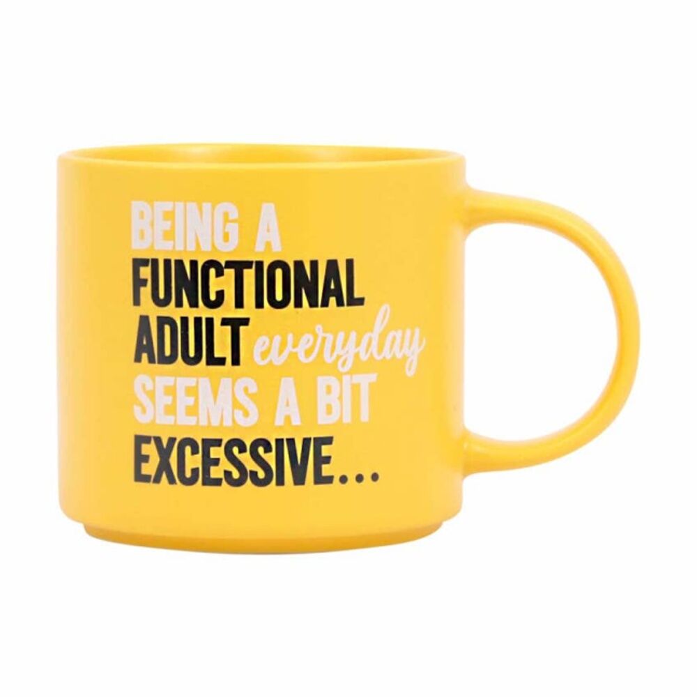 6PK Cheeky Mugs Functional Mug Ceramic Microwave Safe Yellow 390ml