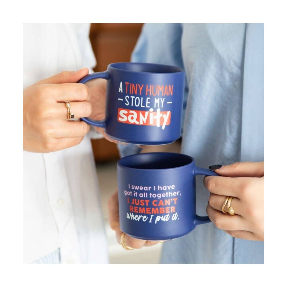 Cheeky Mugs Sanity Mug Ceramic Dishwasher Safe Dark Blue 390ml