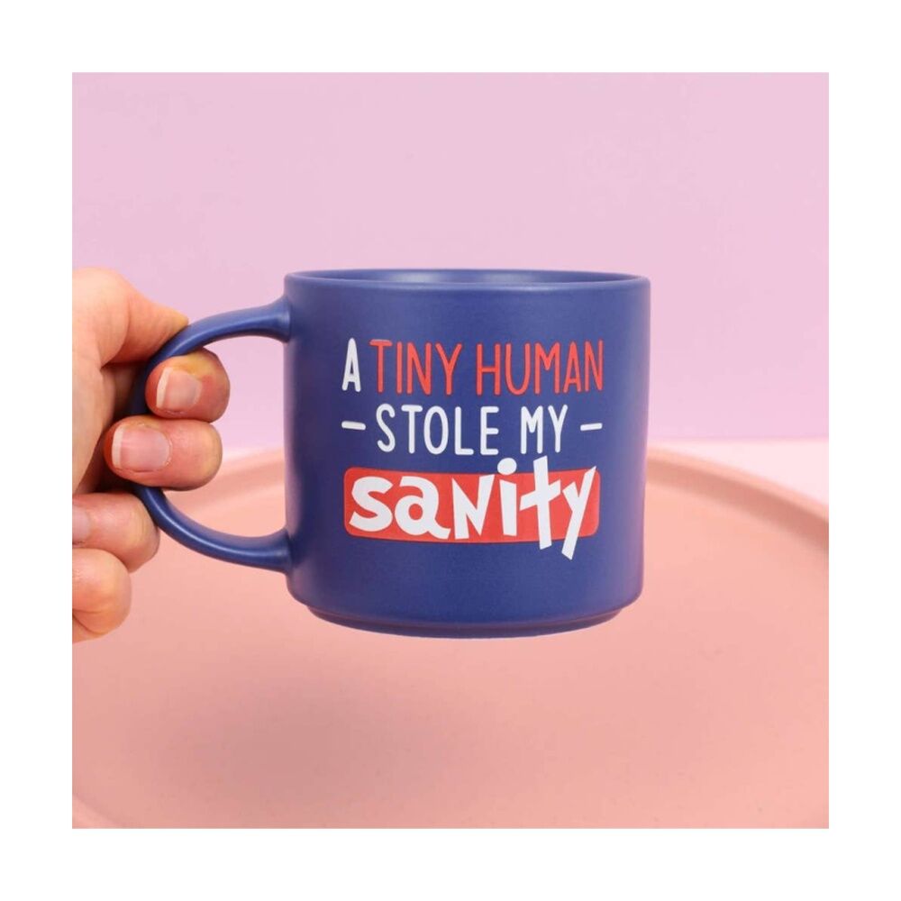 Cheeky Mugs Sanity Mug Ceramic Dishwasher Safe Dark Blue 390ml