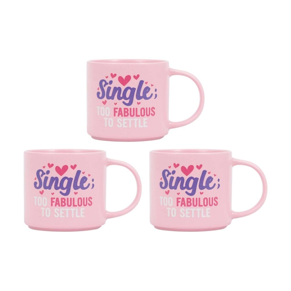 3PK Cheeky Mugs Single Ceramic Mug Microwave Dishwasher Safe Pink 390ml
