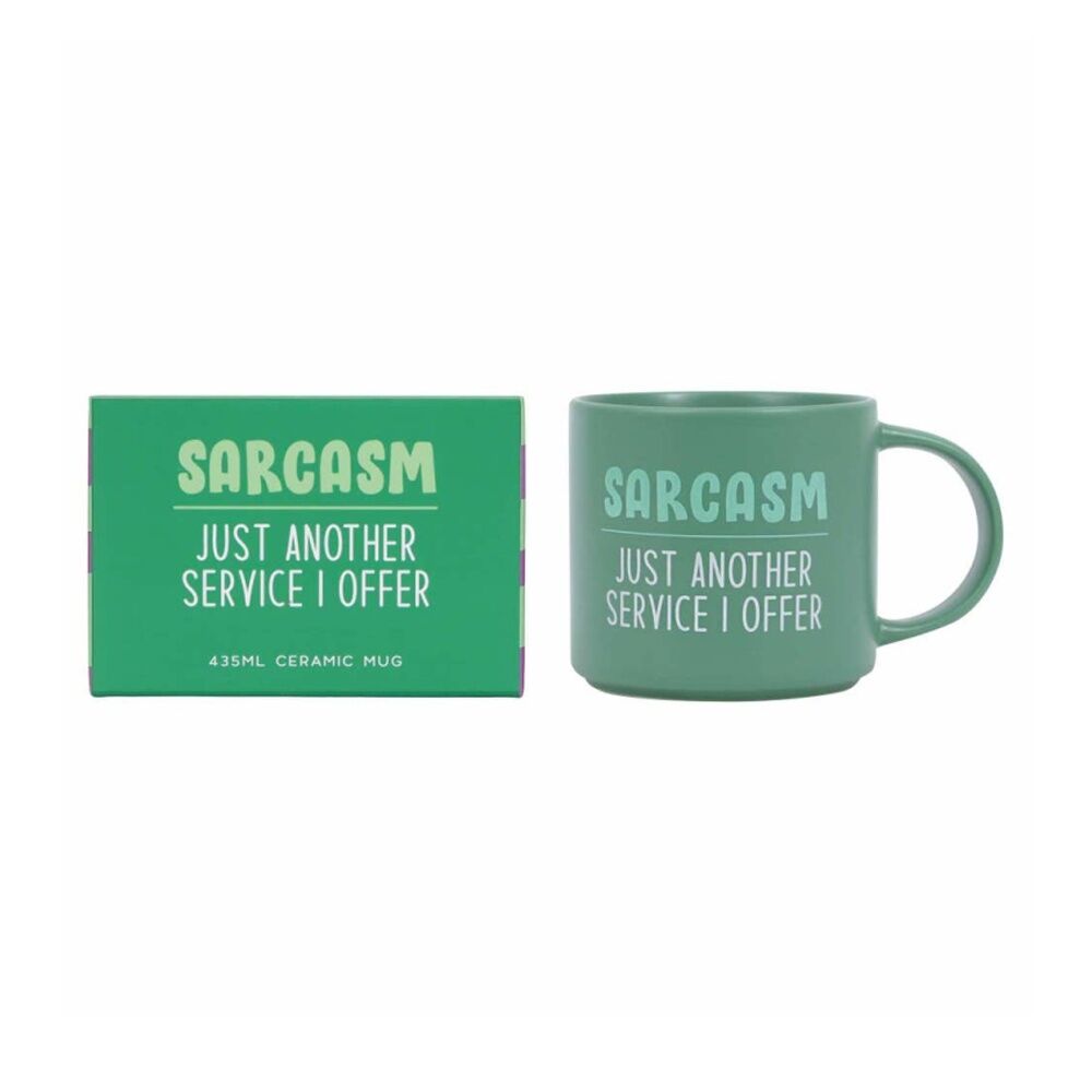 6PK Cheeky Mugs Sarcasm Ceramic Mug Microwave Dishwasher Safe Green 390ml