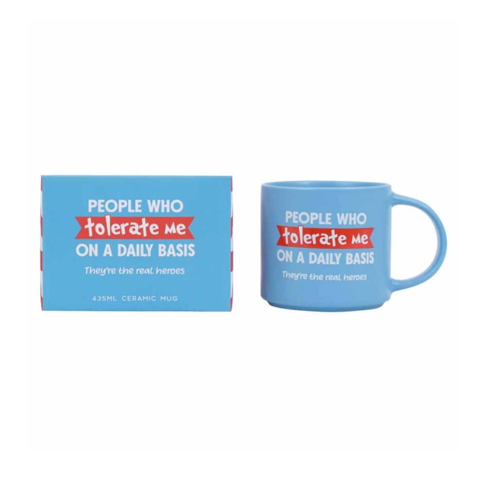 6PK Cheeky Mugs Tolerate Ceramic Mug Microwave Dishwasher Safe Blue 390ml