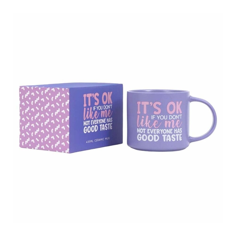 3PK Cheeky Mugs Good Taste Ceramic Mug Dishwasher Safe Purple 390ml
