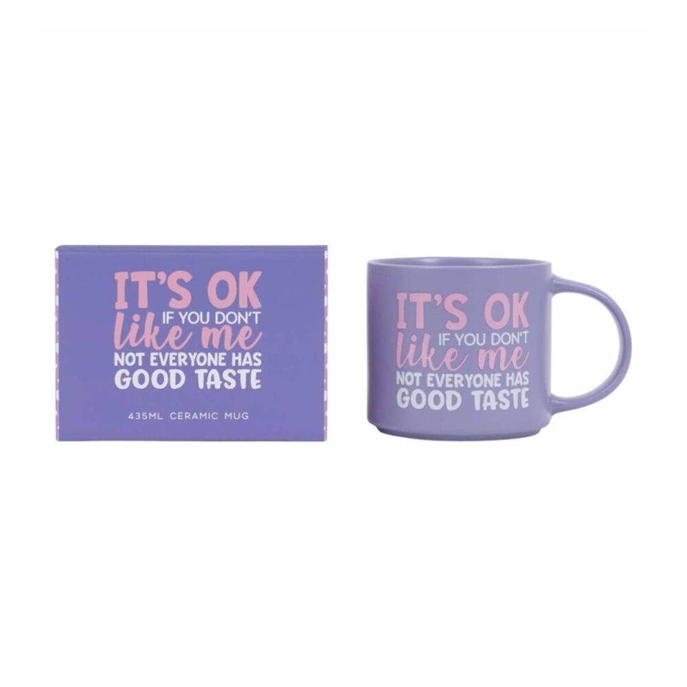 3PK Cheeky Mugs Good Taste Ceramic Mug Dishwasher Safe Purple 390ml
