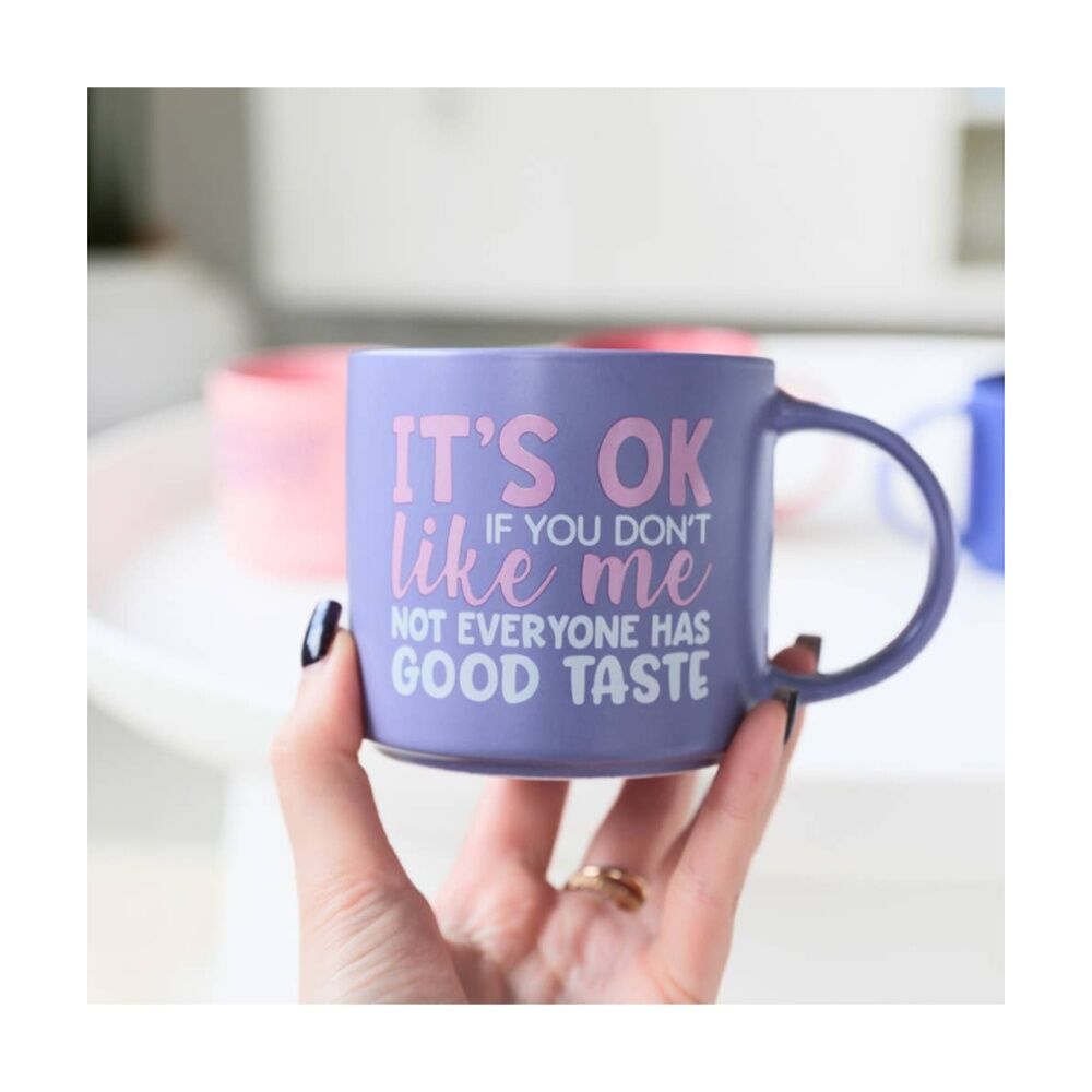 3PK Cheeky Mugs Good Taste Ceramic Mug Dishwasher Safe Purple 390ml