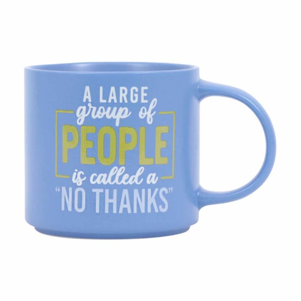 Cheeky Mugs No Thanks Ceramic Mug Dishwasher Safe Blue 390ml