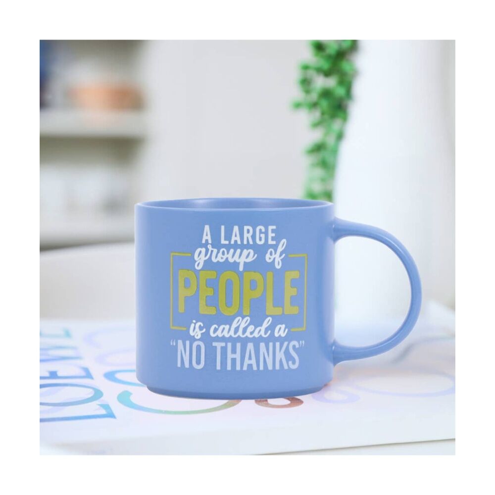 6PK Cheeky Mugs No Thanks Ceramic Mug Dishwasher Safe Blue 390ml