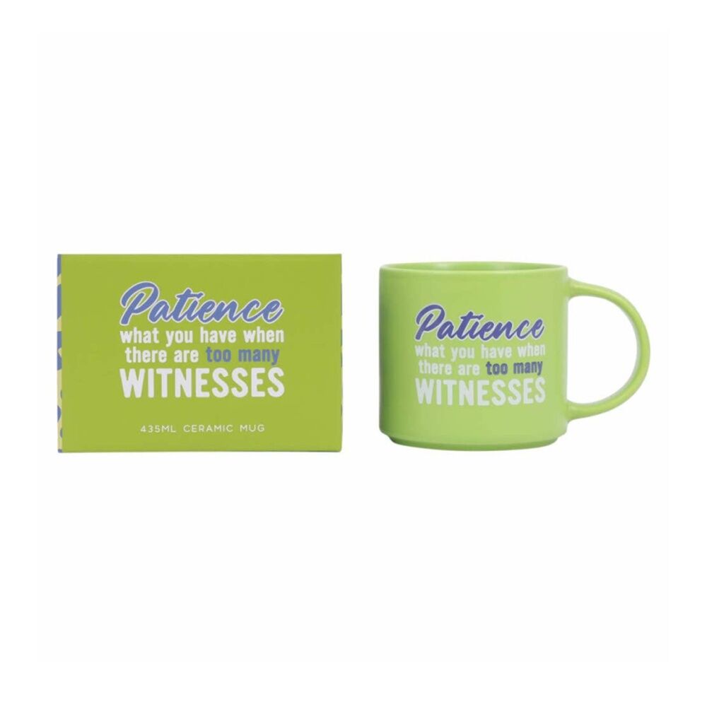 Cheeky Mugs Patience Ceramic Mug Dishwasher Safe Green 390ml