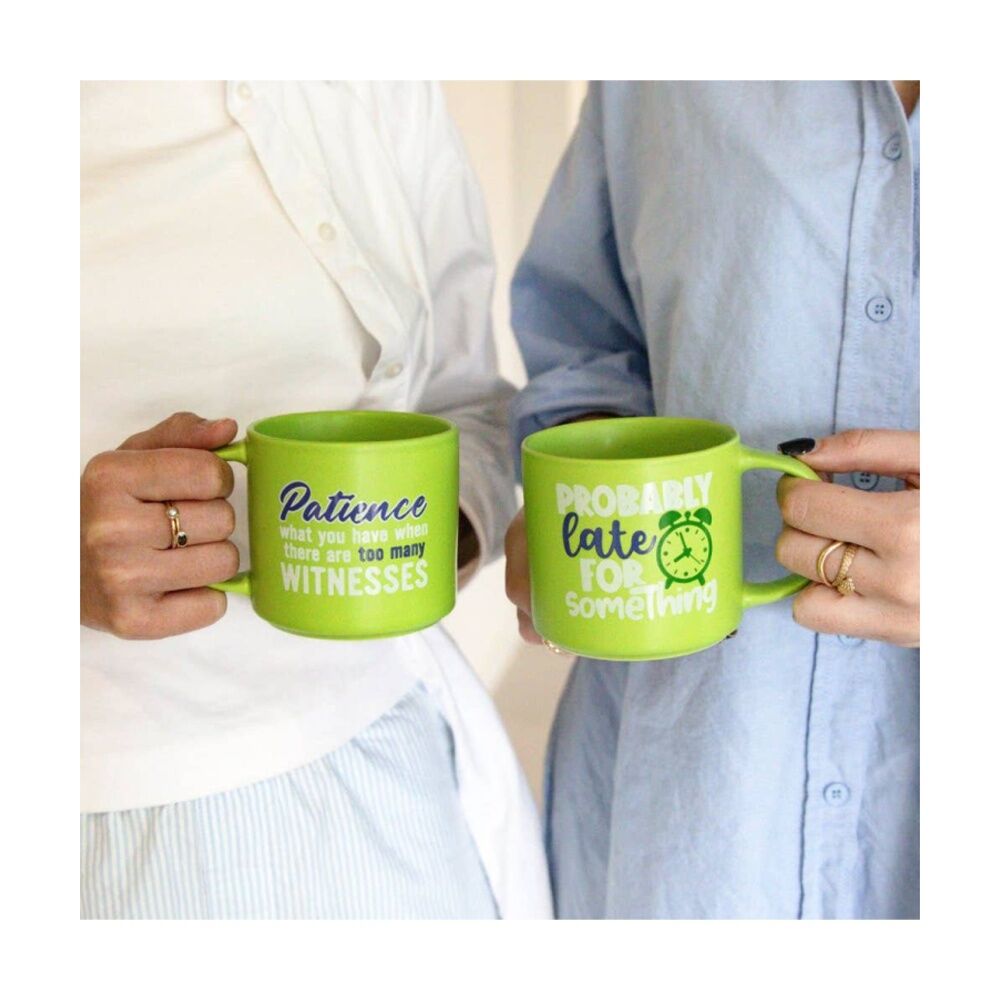 Cheeky Mugs Patience Ceramic Mug Dishwasher Safe Green 390ml