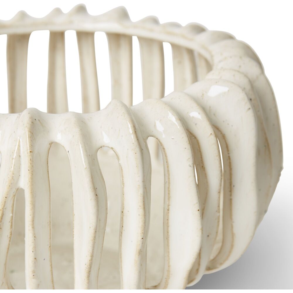 E Style Onyeka Candle Holder White Ceramic Modern Decor 25x24x15cm