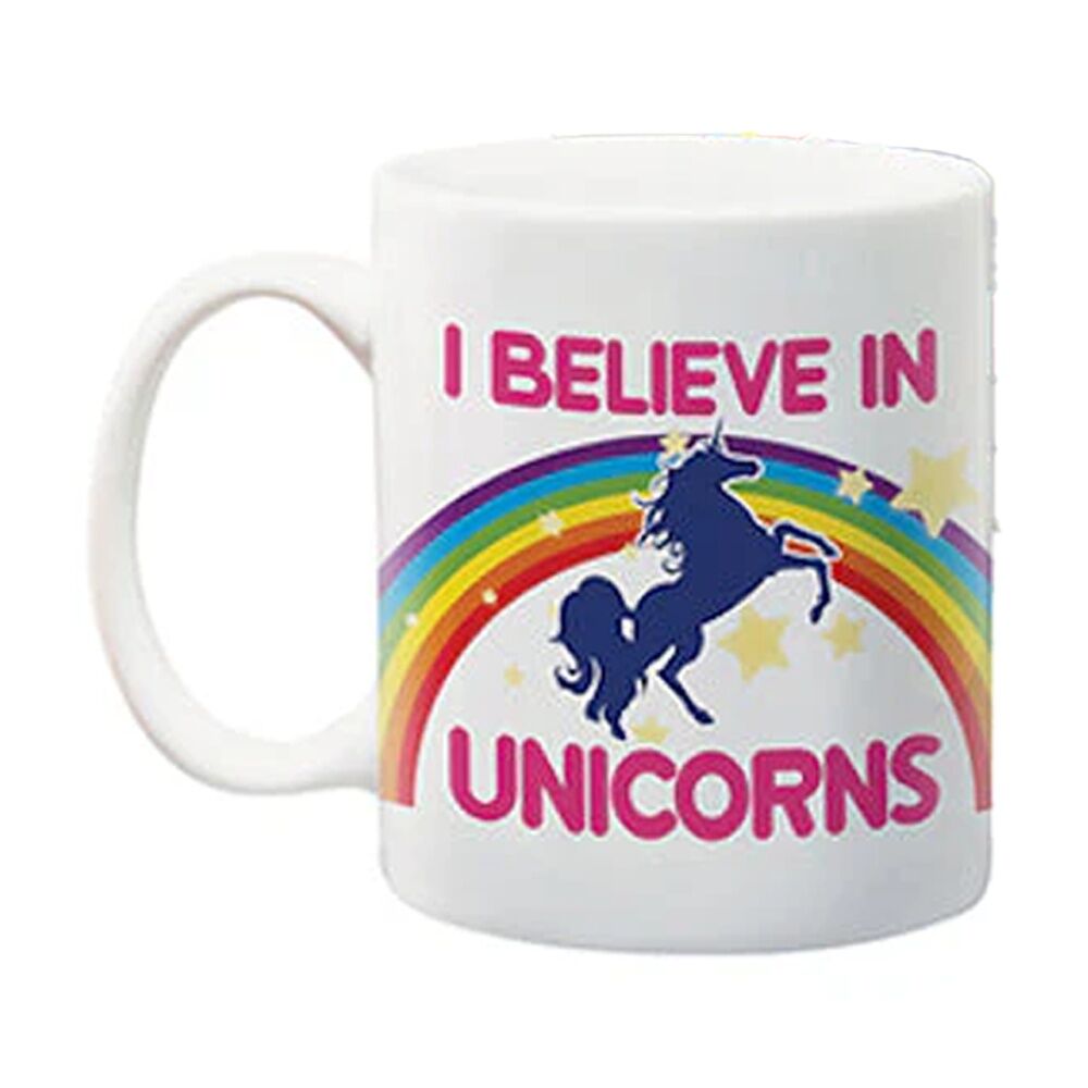 2x Aquarius I Believe In Unicorns Dishwasher Microwave Safe Jumbo Mug Rainbow