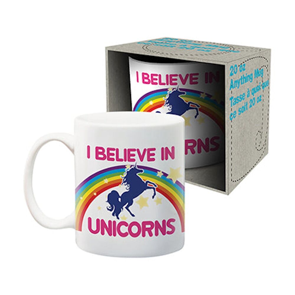 2x Aquarius I Believe In Unicorns Dishwasher Microwave Safe Jumbo Mug Rainbow