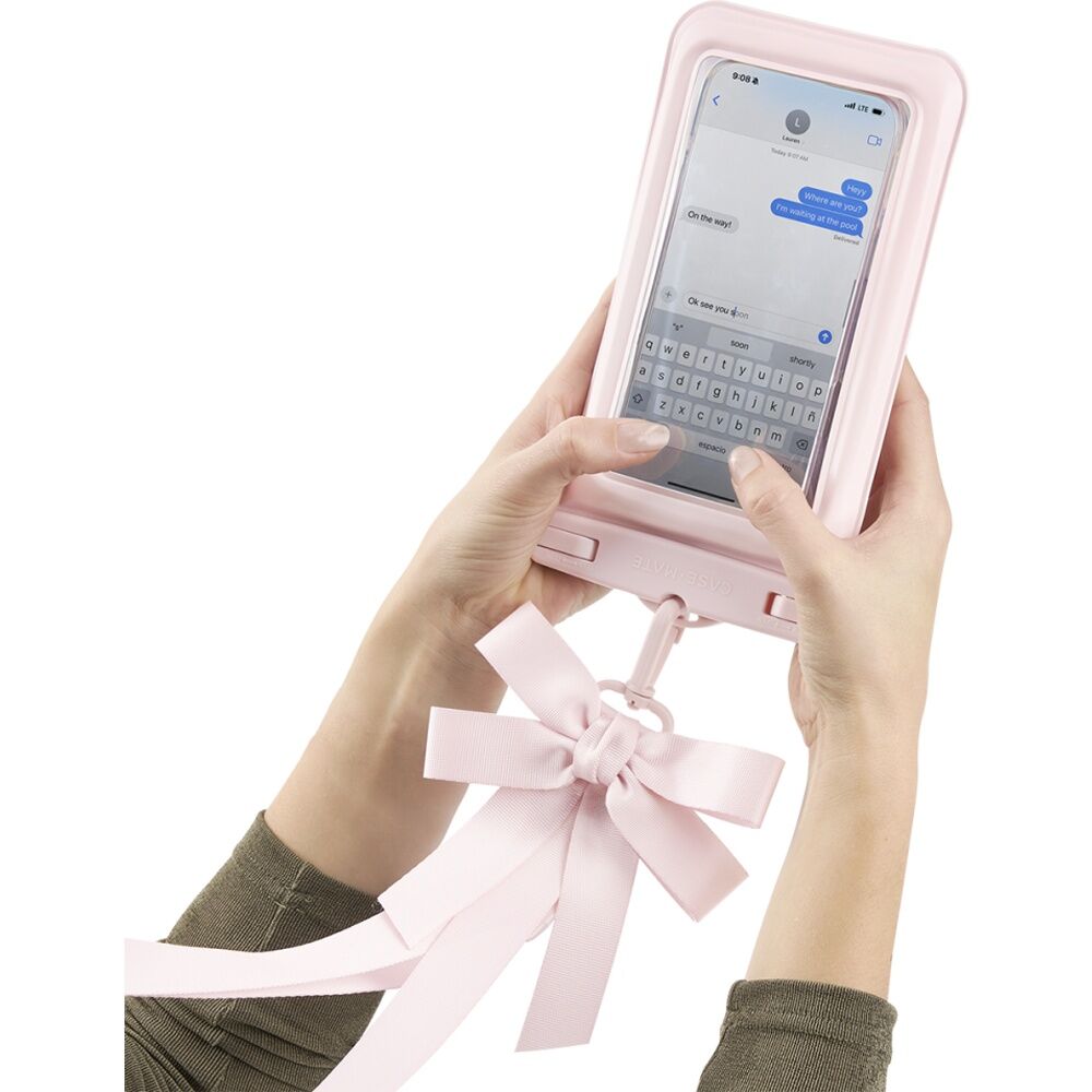 Case-Mate Large Waterproof Bow Mobile Phone Pouch Accessory Ballet Pink