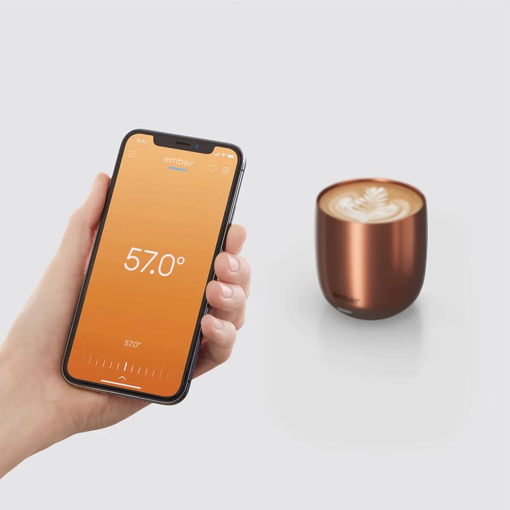 Ember Electric Insulated Smart Mug Cup W/ Charging Coaster 178mL Copper Gold