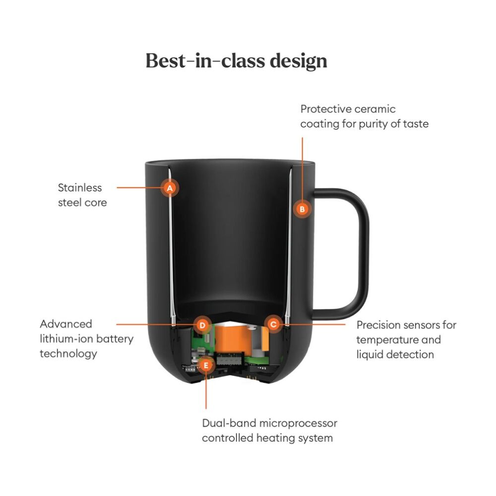Ember Electric Insulated Smart Mug Cup W/ Charging Coaster 178mL Copper Gold