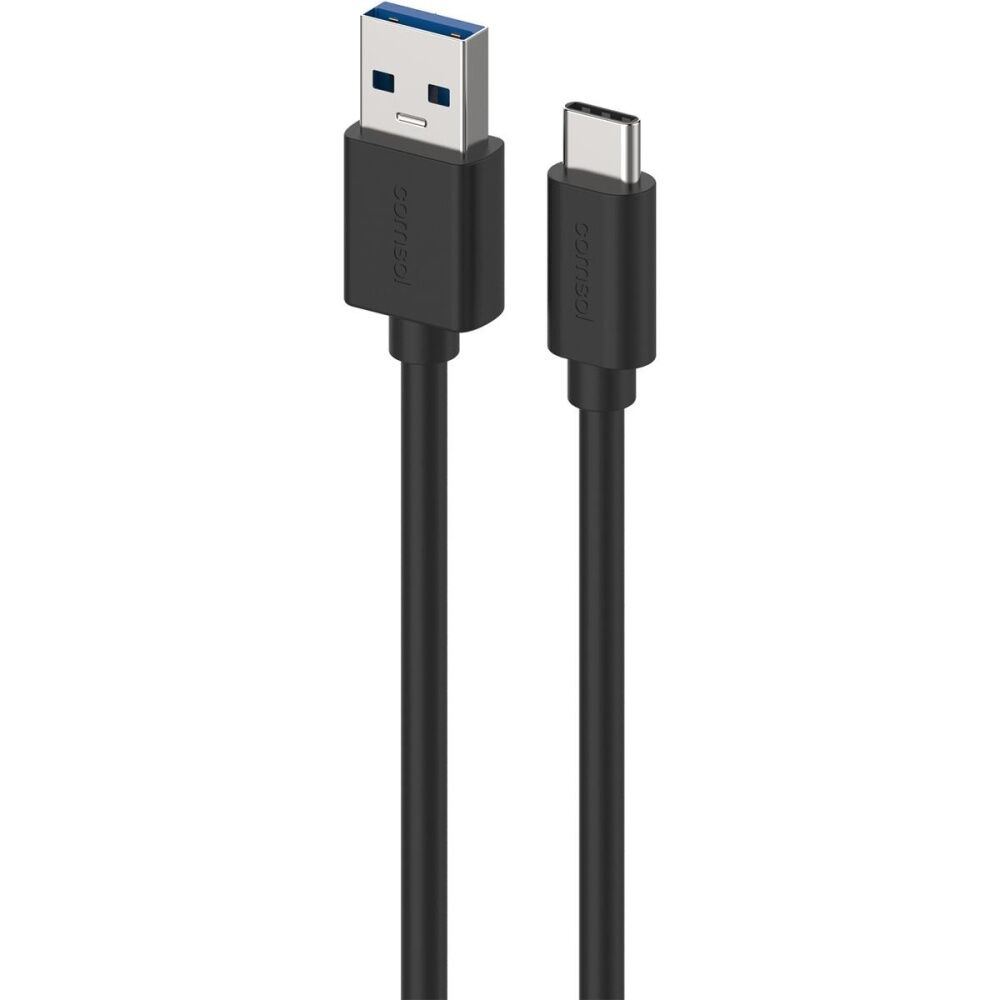 4PK Comsol USB-A To USB-C High-Speed Data Transfer 5Gbps Charge Cable Black 1.2m