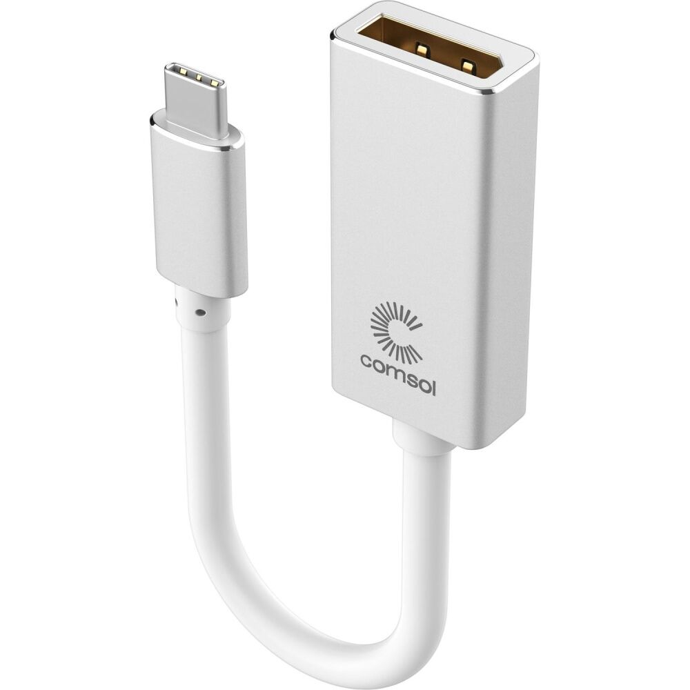 Comsol USB-C to DisplayPort Monitor Computer Adaptor Cable Silver