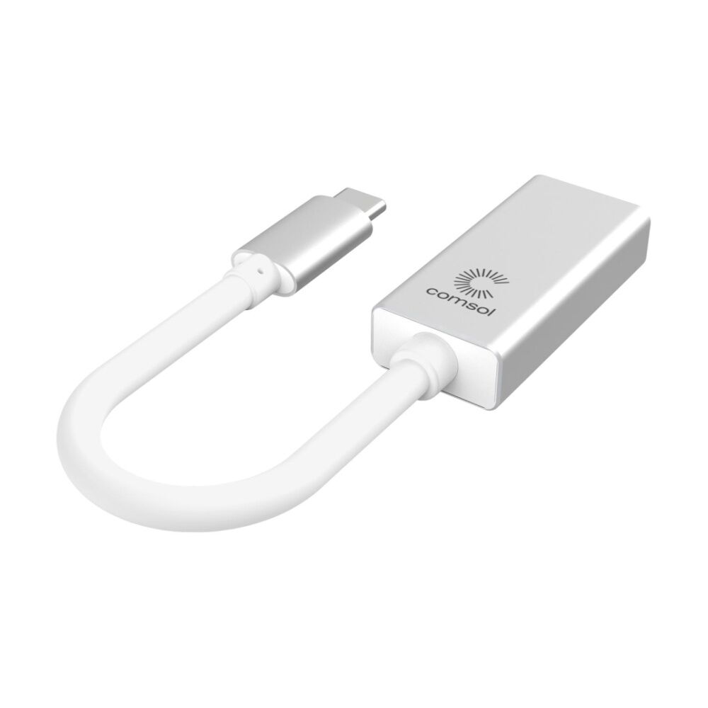 Comsol USB-C to DisplayPort Monitor Computer Adaptor Cable Silver