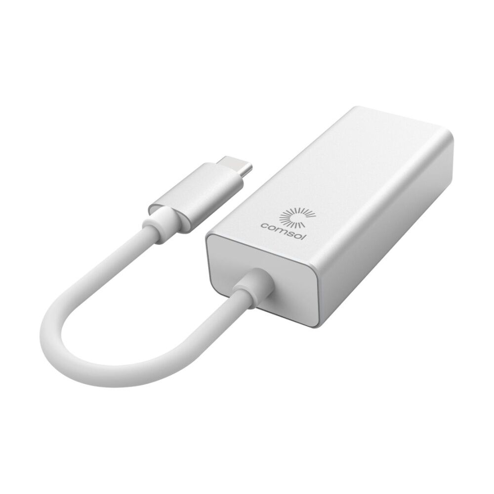 Comsol USB-C to Gigabit Ethernet Monitor Computer Adaptor Silver