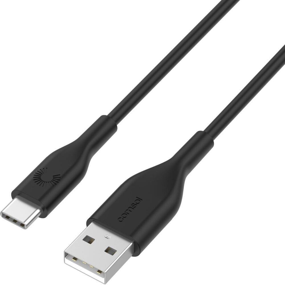 4PK Comsol USB-A To USB-C Data Transfer Charge Plastic Cable Black 1.2m