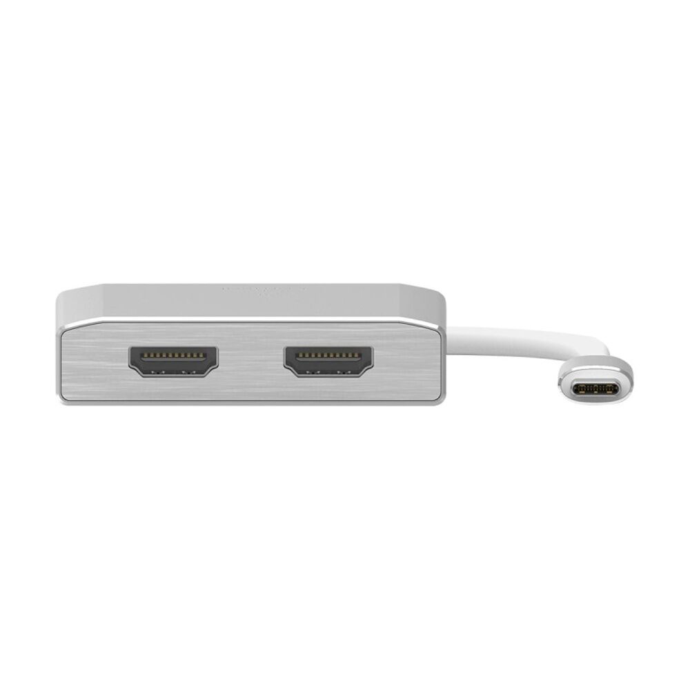 Comsol USB-C to Dual 4K HDMI Monitor Computer Adaptor Silver