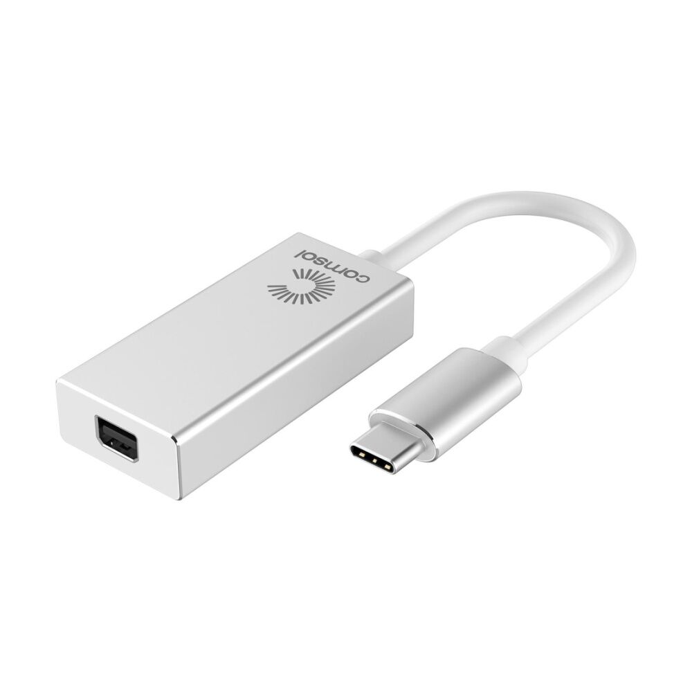 Comsol USB-C to Mini DisplayPort Monitor Computer Adaptor Silver