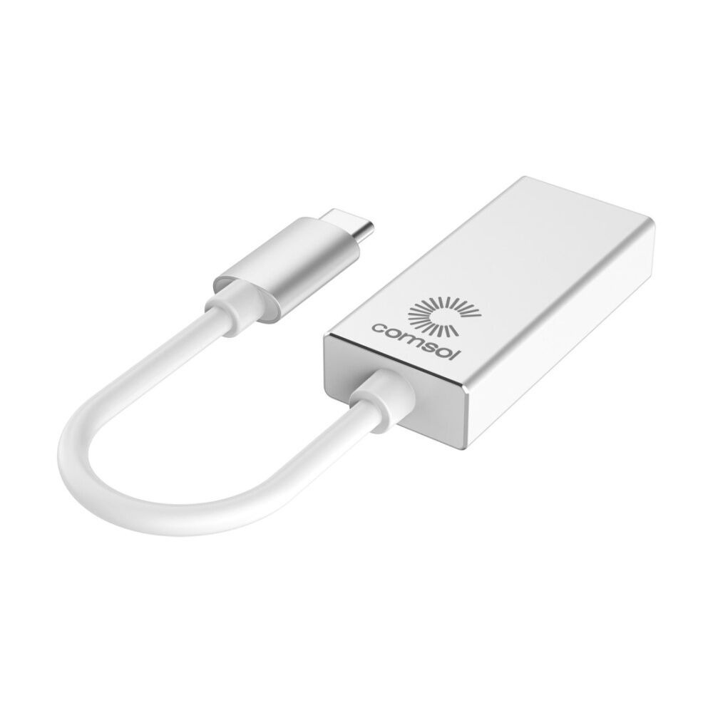 Comsol USB-C to Mini DisplayPort Monitor Computer Adaptor Silver