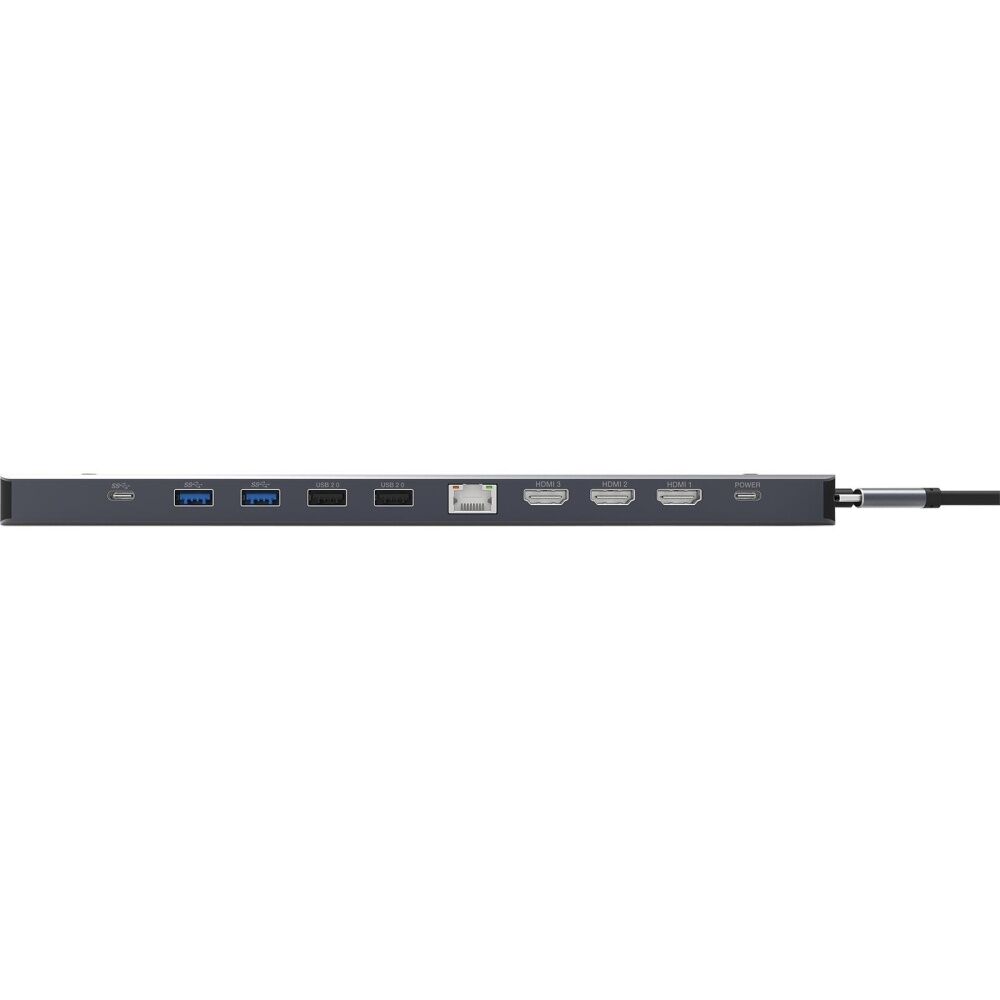 Comsol USB-C to Triple 4K HDMI Monitor Computer Docking Station Grey