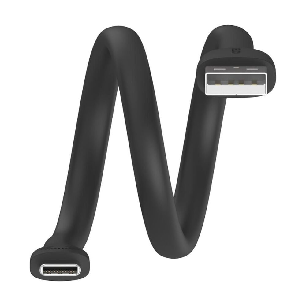2PK Comsol USB-A To USB-C Silicone Data Transfer Charge Cable Black 25cm