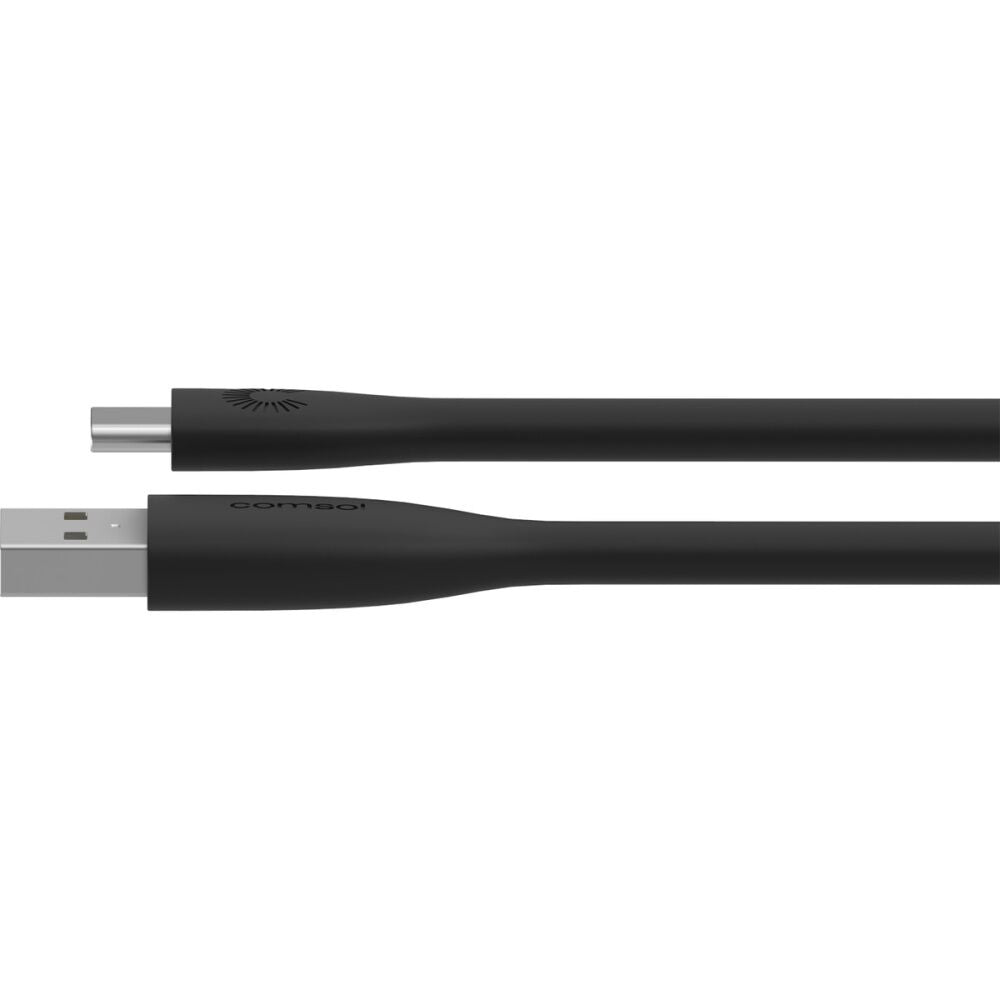 4PK Comsol USB-A To USB-C Silicone Data Transfer Charge Cable Black 25cm