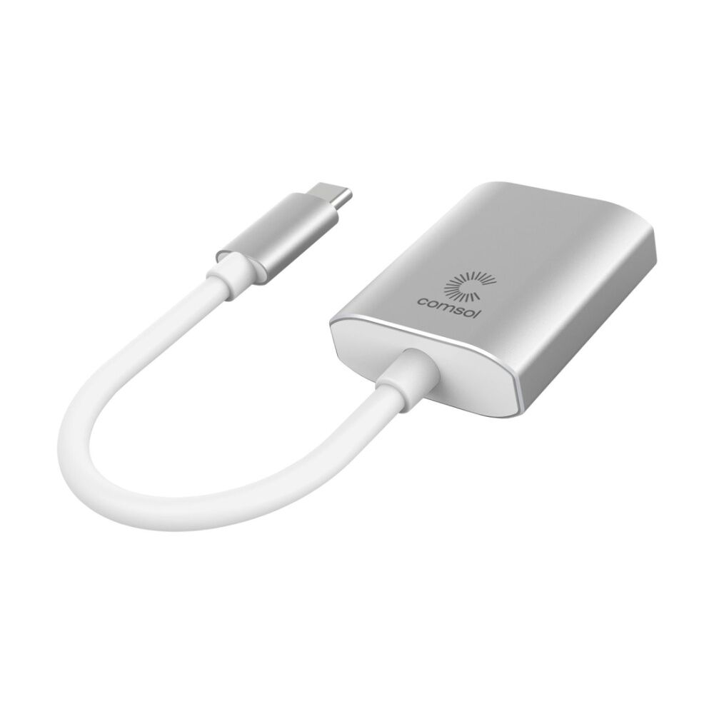 Comsol USB-C to SD Card Reader Monitor Computer Adaptor Silver