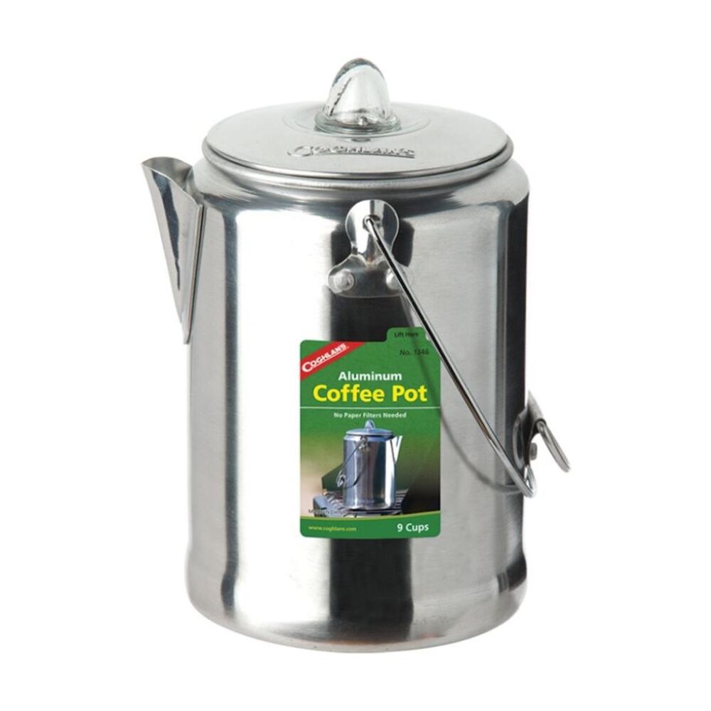 Coghlans Aluminium Coffee Pot 9 Cup Durable Rustproof Lightweight