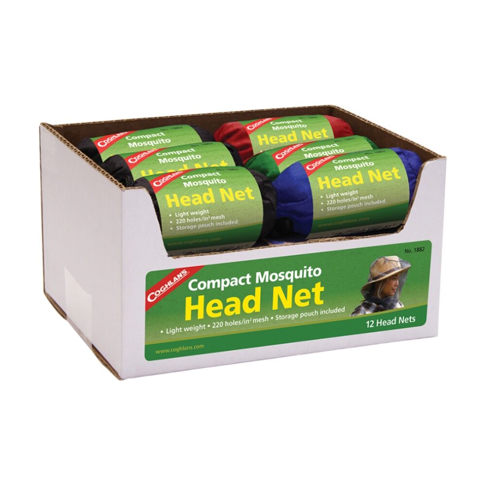 12pc Coghlans Compact Mosquito Head Net Outdoors Hike Accessory Set