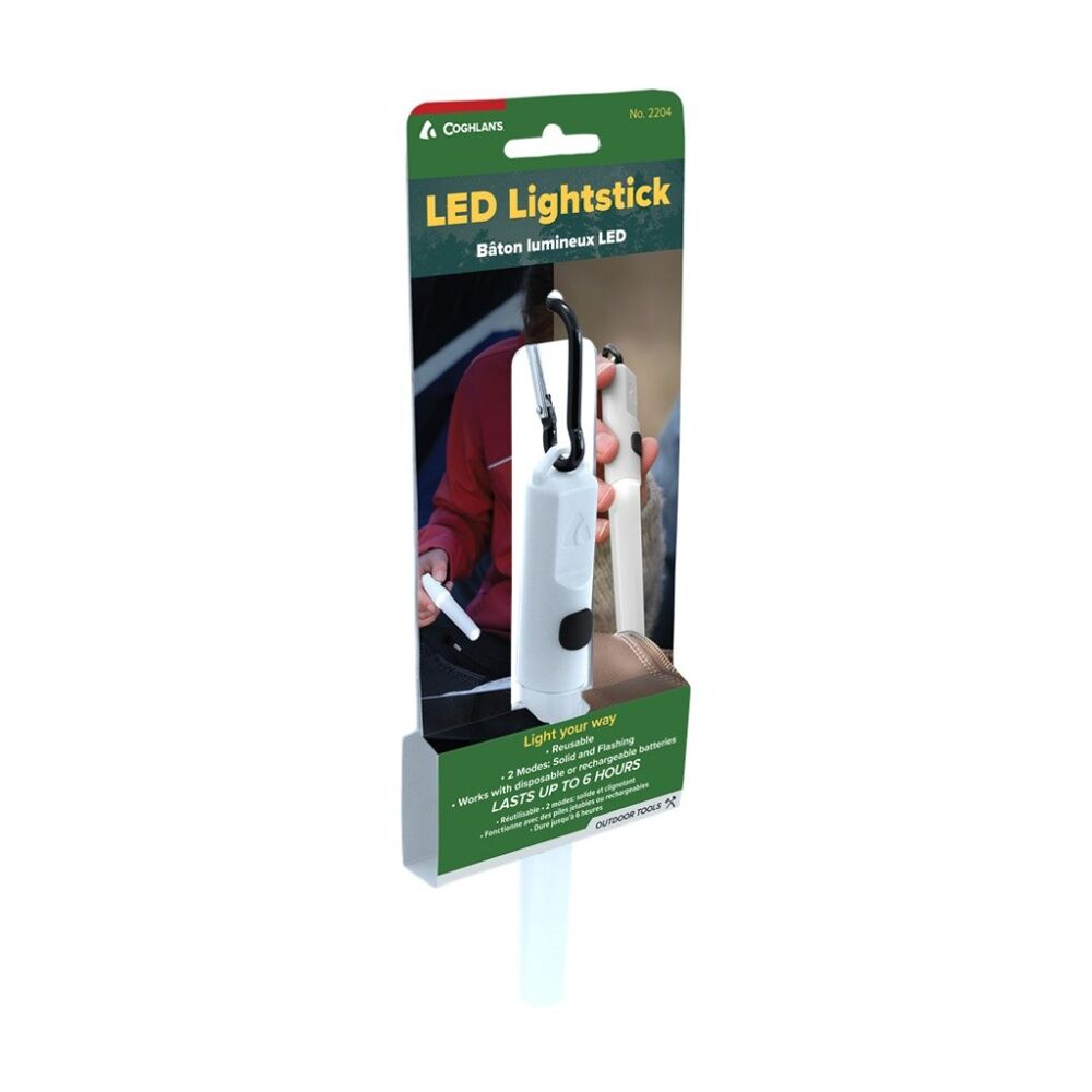 Coghlans LED Lightstick Reusable Flashing Solid Light Outdoor White
