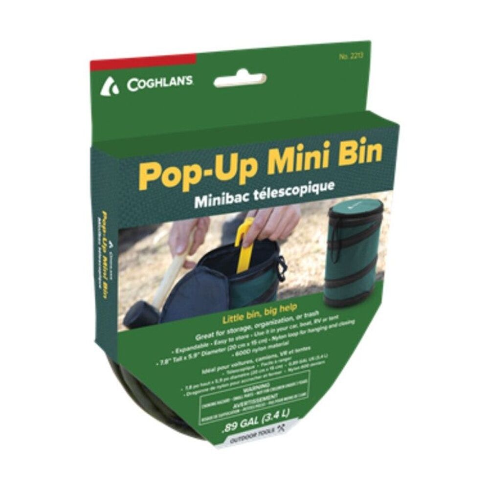 Coghlans Pop Up Mini Bin 12 Inch Diameter Compact Collapsible 3.4L
