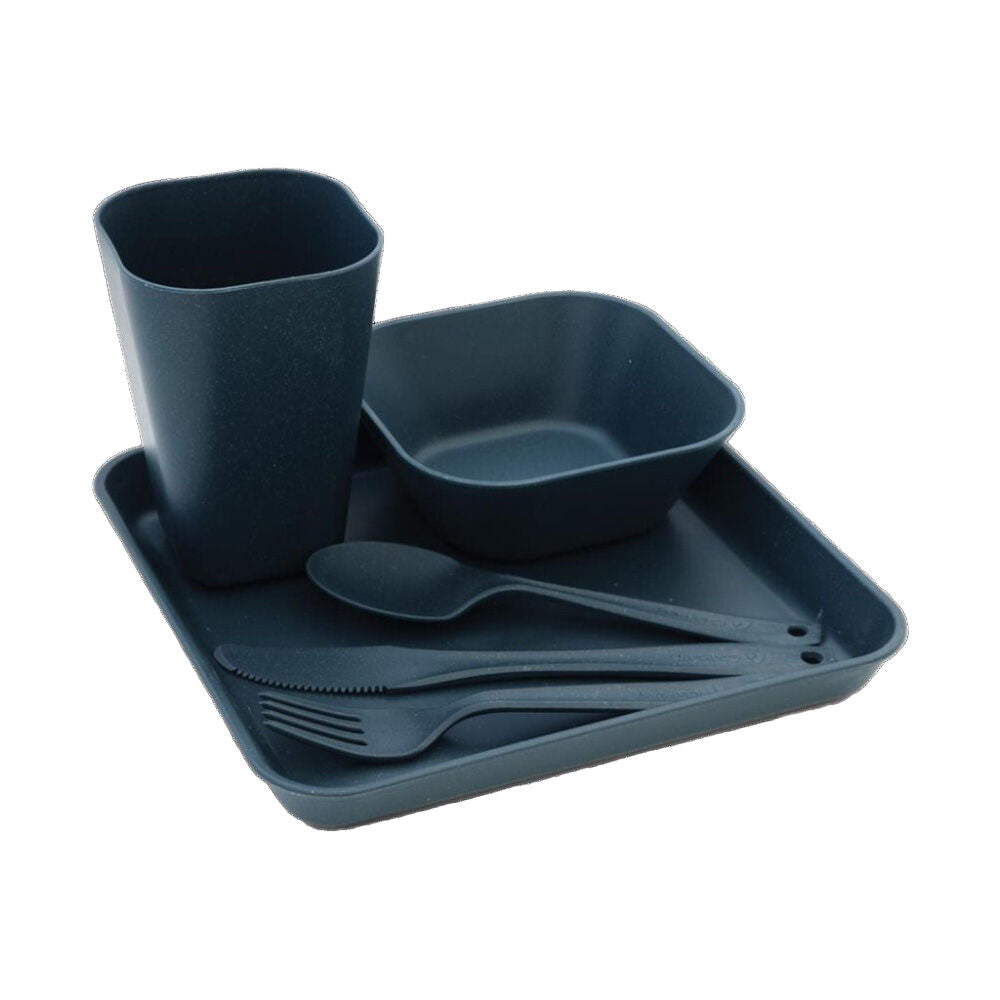 Coghlans Wheat Straw Solo Tableware Kit Plate Bowl Cutlery Cup Set