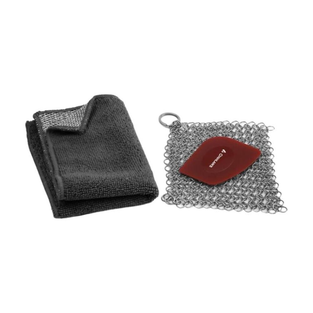 Coghlans Cast Iron Cleaning Kit W/ Chainmail Scrub Pad Scraper Washcloth