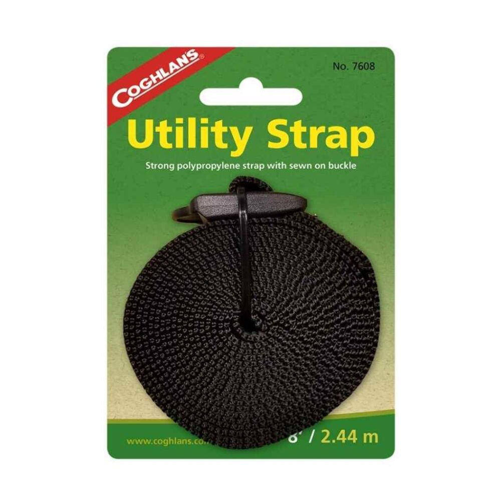 3PK Coghlans Utility Strap Strong Polypropylene Sewn Buckle 8ft/2.44m