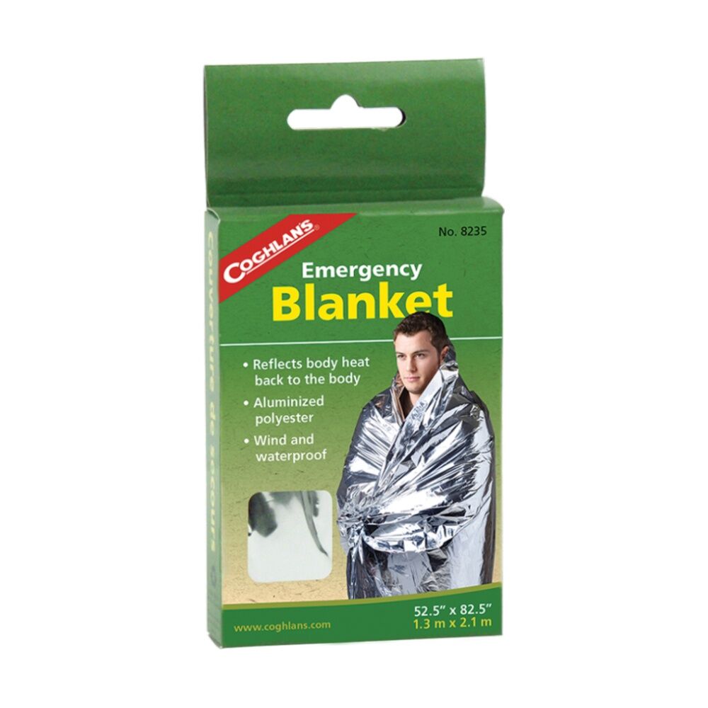 6PK Coghlans Emergency Blanket Aluminised Poly Windproof Waterproof 132x210cm