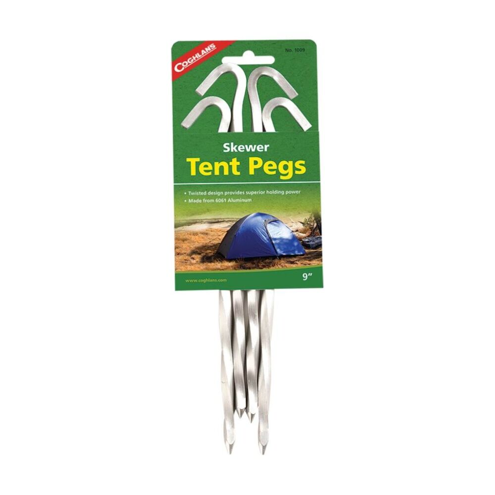 2x 6pc Coghlans Skewer Peg 7in Steel Twisted Lightweight Tent Camping Gear