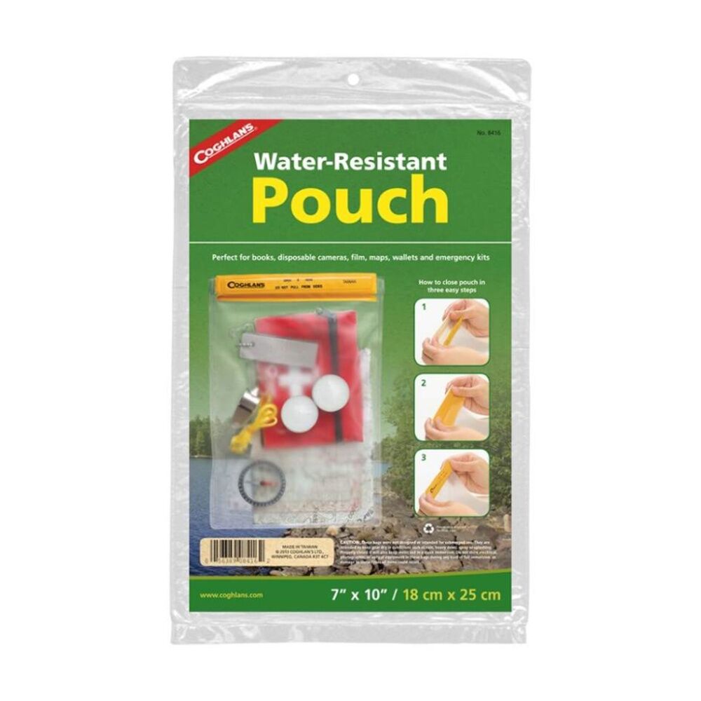 Coghlans Waterproof Pouch Large Vinyl Hook & Loop Closure 27x34cm
