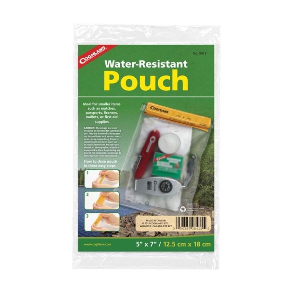 Coghlans Waterproof Pouch Large Vinyl Hook & Loop Closure 27x34cm
