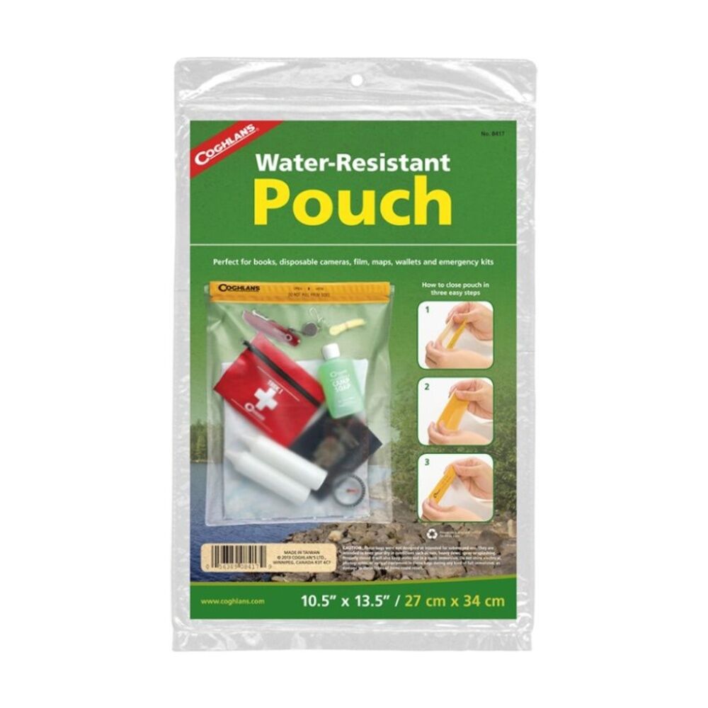 Coghlans Waterproof Pouch Large Vinyl Hook & Loop Closure 27x34cm