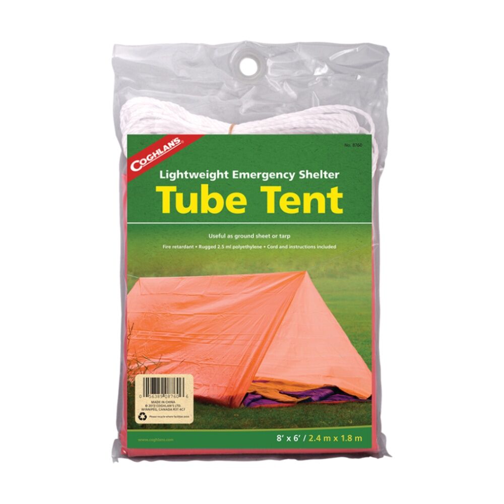 Coghlans Emergency Shelter Tube Tent Fire Retardant Lightweight 2.4x1.8m