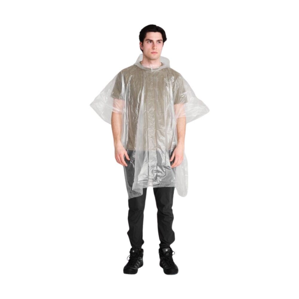 50pc Coghlans Emergency Wet Weather Poncho Clear Polyethylene Waterproof